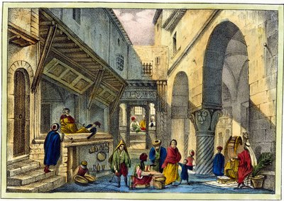 Een souk in Algiers door Unknown artist