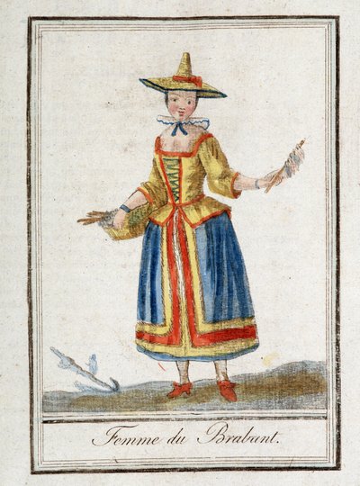 Vrouw uit Brabant (België) door Unknown artist