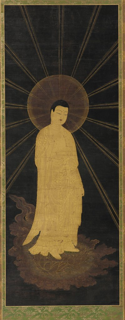 Amitabha (Amida) verwelkomt zielen in het paradijs door Unknown artist