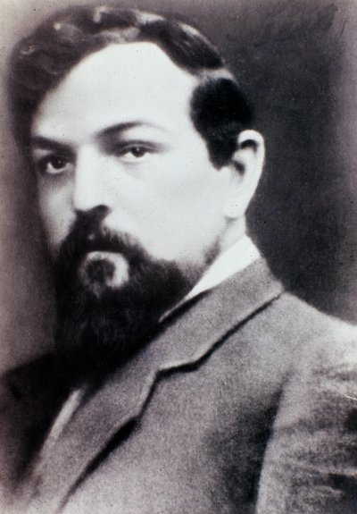 Portret van Claude Debussy (zwart-wit foto) door Unknown photographer