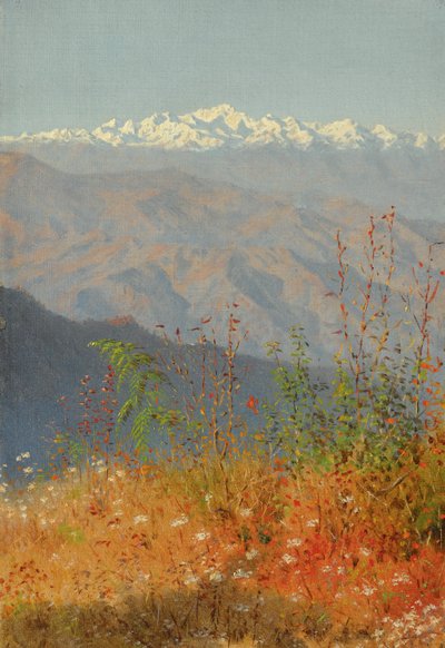 Zonsondergang in de Himalaya door Vasili Vasilievich Vereshchagin