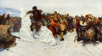 Het innemen van het kleine sneeuwstadje, 1891, 1965 door Vasily Surikov