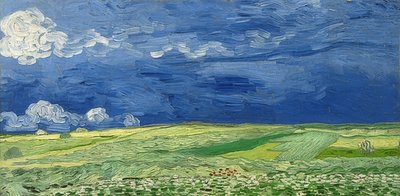 Tarweveld onder een onweerslucht door Vincent van Gogh