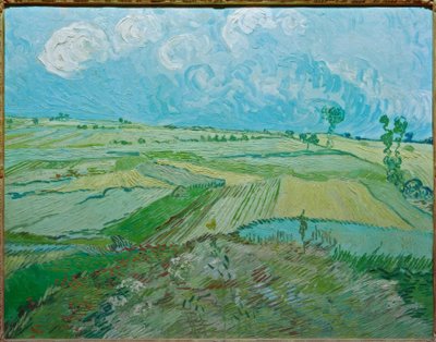 Tarwevelden in Auvers met regenwolken door Vincent van Gogh