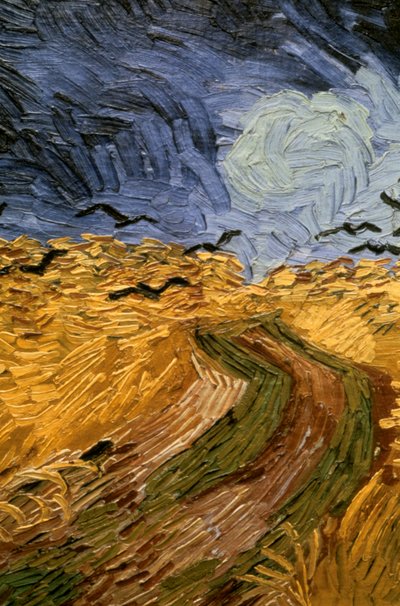 Korenveld met kraaien, detail 1890 door Vincent van Gogh