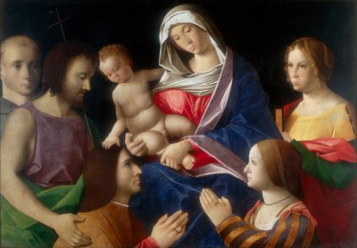 Madonna met Kind en Heiligen door Vincenzo di Biagio Catena