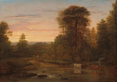 Een Landschap na Zonsondergang, ca. 1819 door Washington Allston