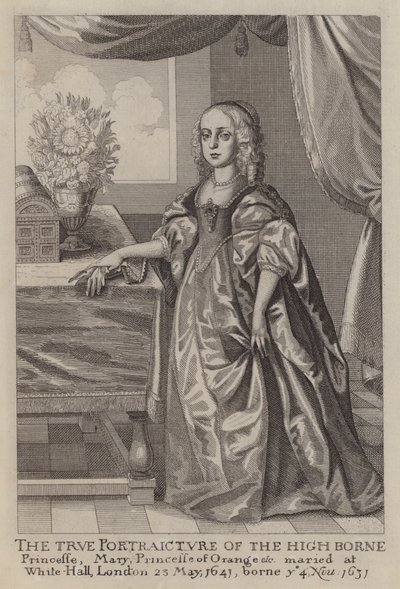 Mary, Prinses van Oranje (ets) door Wenceslaus (after) Hollar