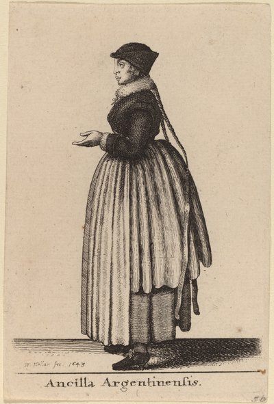 Ancilla Argentinensis door Wenceslaus Hollar