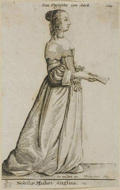 Engelse Edelvrouw door Wenceslaus Hollar