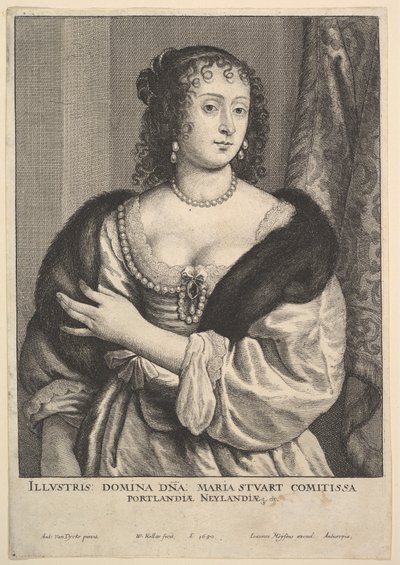 Frances Stuart, gravin van Portland, 1650 door Wenceslaus Hollar