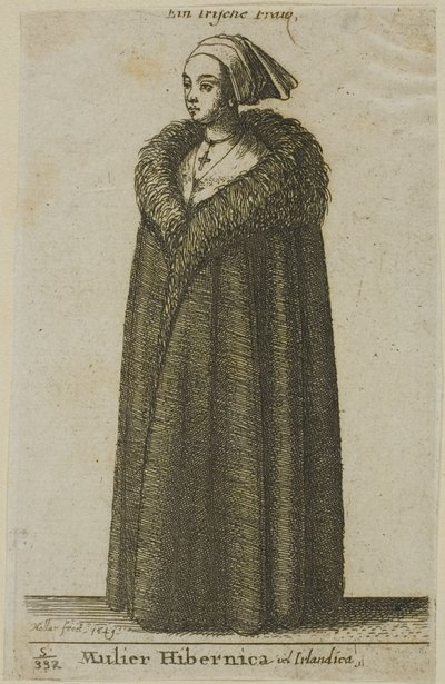 Ierse vrouw door Wenceslaus Hollar