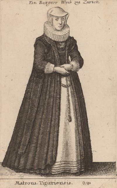 Matrona Tiguriensis, 1649 door Wenceslaus Hollar