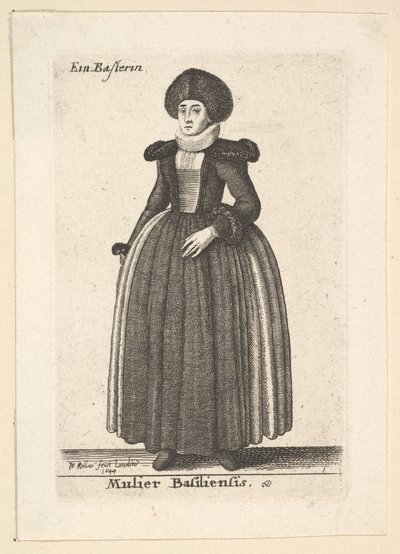 Mulier Basiliensis Vrouw van Basel door Wenceslaus Hollar