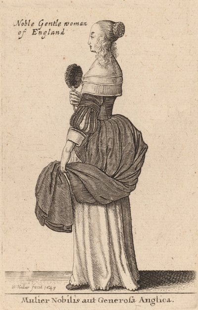 Mulier Nobilis aut Generosa Anglica, 1643 door Wenceslaus Hollar