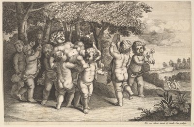 Negen kleine jongens door Wenceslaus Hollar