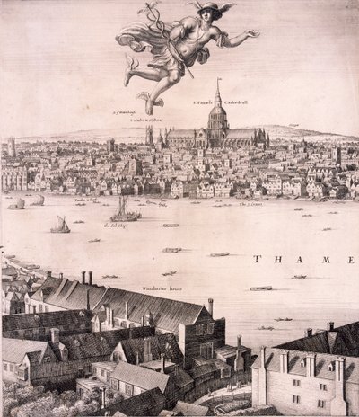 Panoramisch uitzicht op Londen, ca. 1670 door Wenceslaus Hollar