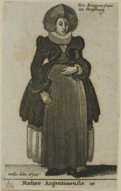 Vrouw uit Straatsburg door Wenceslaus Hollar