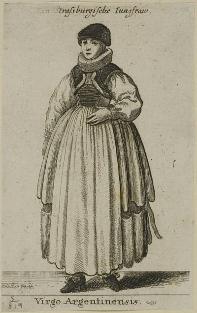 Vrouw uit Straatsburg door Wenceslaus Hollar