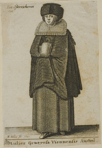 Vrouw uit Wenen door Wenceslaus Hollar