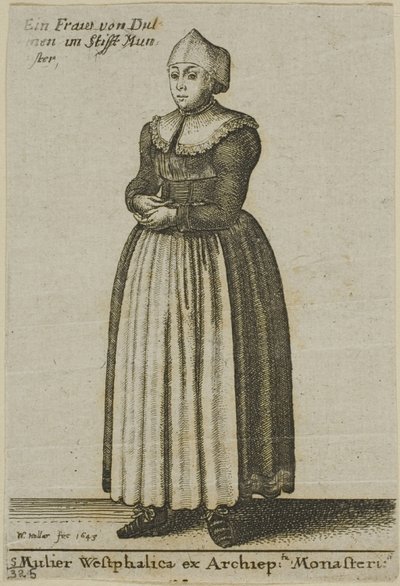 Vrouw uit Westfalen door Wenceslaus Hollar