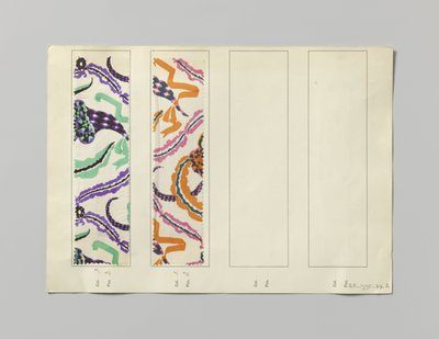 Staal met bedrukte zijde, dessin Blumenhorn door Wiener Werkstätte