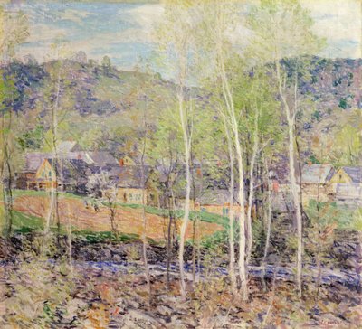 Het dorp in de lente door Willard Leroy Metcalf