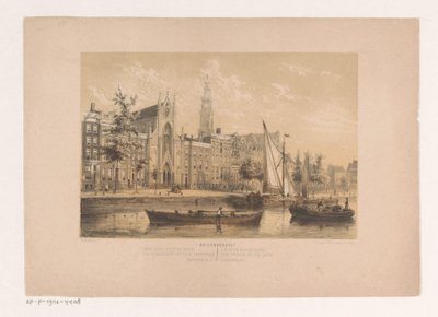 Keizersgracht met Onze-Lieve-Vrouwekerk in Amsterdam door Willem Hekking jr.