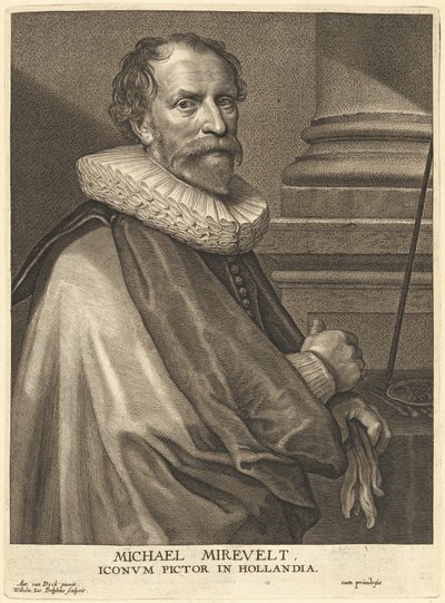 Michel Miereveld door Willem Jacobsz Delff after Sir Anthony van Dyck