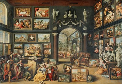 Het atelier van Apelles door Willem van II Haecht