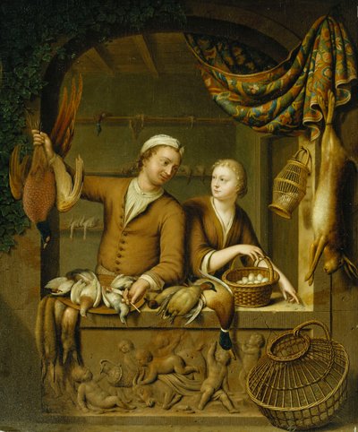 De Pluimveeverkopers, 1727 door Willem Van Mieris