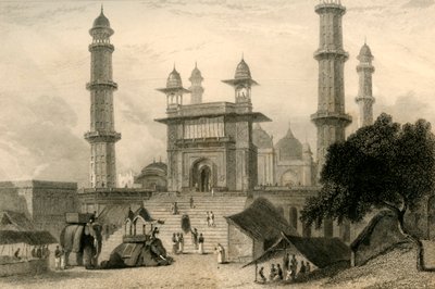 Moskee in Mathura, 1835 door William Daniell