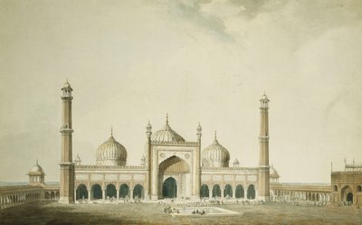 De Jama Masjid, Delhi door William Daniell