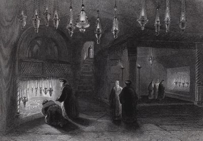 Heiligdom van de Geboorte, Bethlehem (gravure) door William H. Bartlett