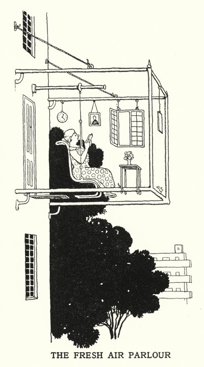 De frisse lucht salon door William Heath Robinson