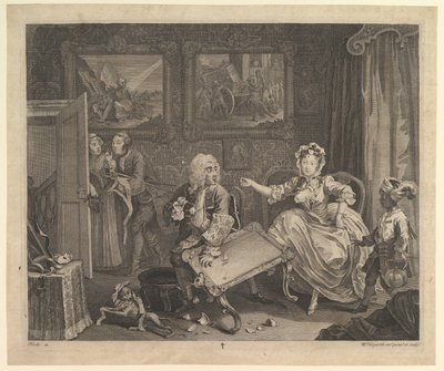 Het verloop van een hoer, Plaat 2 door William Hogarth