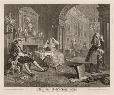 Huwelijk à la Mode: Plaat II door William Hogarth