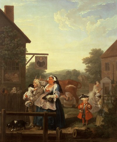 De vier tijden van de dag: Avond, 1736 door William Hogarth