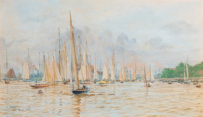 De regatta in Kiel door William Lionel Wyllie