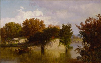 Bomen langs Stroom in de Herfst door William Trost Richards