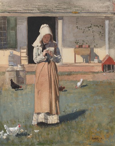 Een Zieke Kip door Winslow Homer