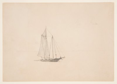 Schoener met bijboot door Winslow Homer