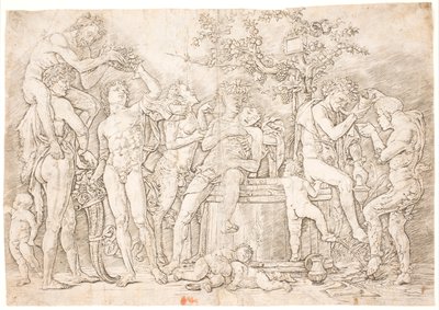 Bacchanaal bij de wijnkar door after Andrea Mantegna