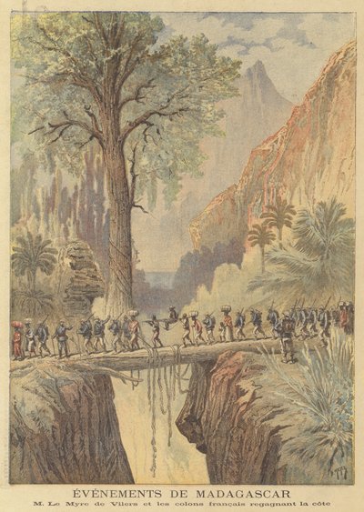 Gebeurtenissen in Madagaskar door after Henri Meyer