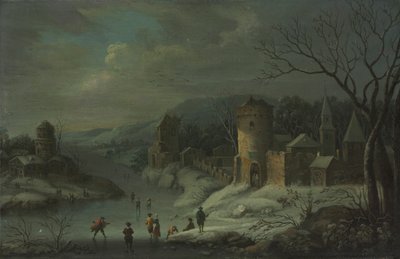 Winterlandschap door attributed to Jan Griffier