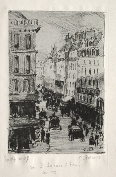 Rue Saint-Lazare, Parijs door copy after Augustin Pajou