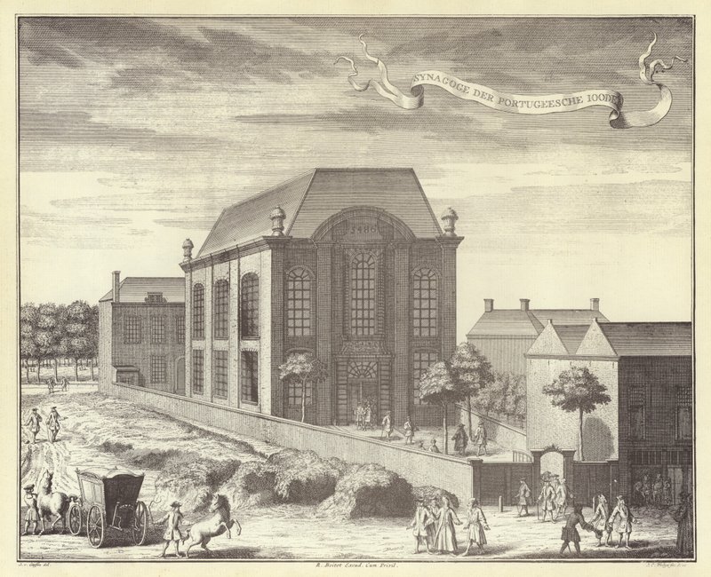 De Portugese Synagoge, Amsterdam door (after) Dutch School