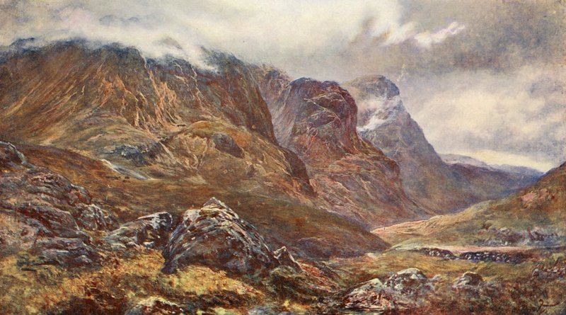 "De drie zusters, Glencoe (kleurenlitho) door (after) English photographer