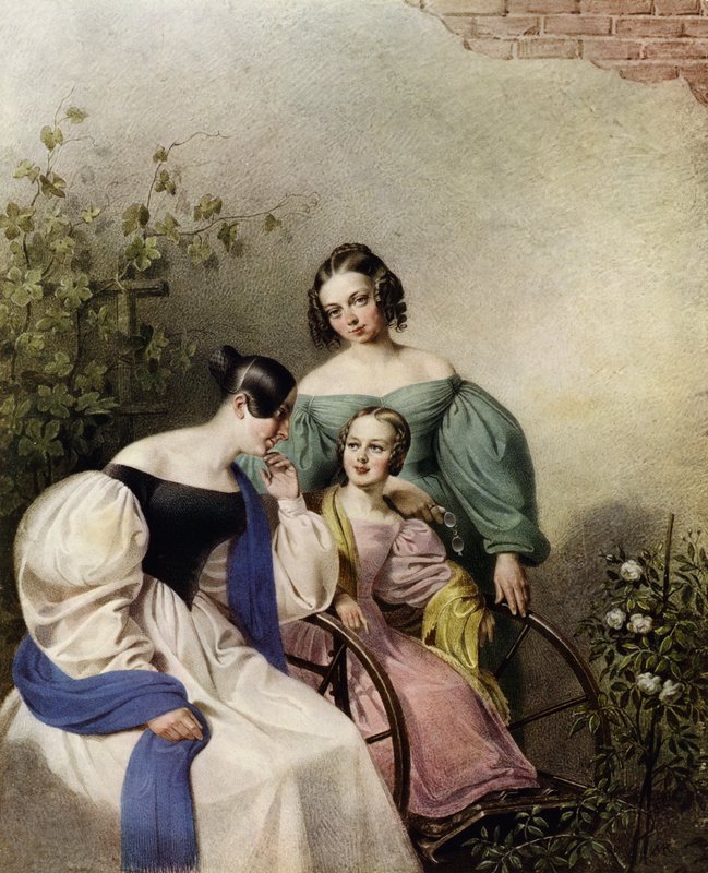 Portret van een Weense Familie door Austrian School