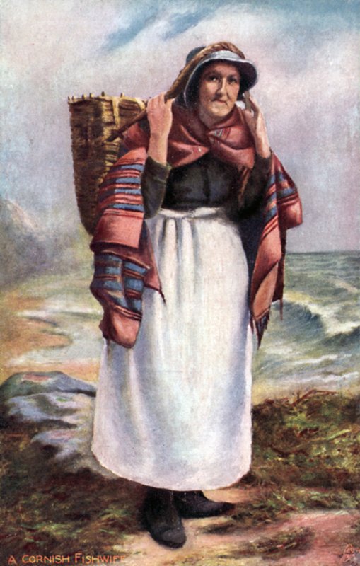 Een Cornish visvrouw door English School